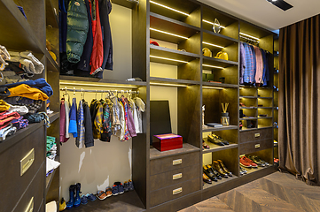 Image showing Large luxury men\'s wardrobe