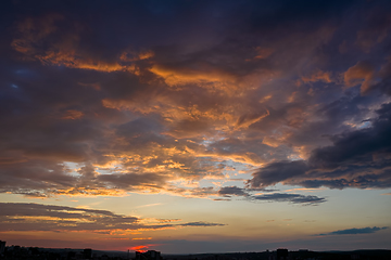 Image showing sunset with clouds