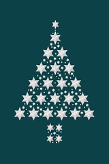 Image showing Minimal Christmas Tree Silver Star Abstract 