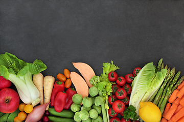 Image showing Organic Fresh Fruit and Vegetables for a Healthy Diet