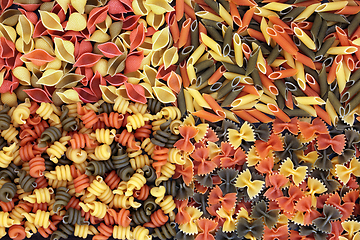 Image showing Italian Tricolore Dried Pasta Food Varieties