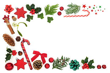 Image showing Abstract Minimalist Christmas Background Border