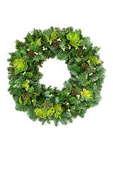 Image showing Natural Winter Greenery Solstice Wreath