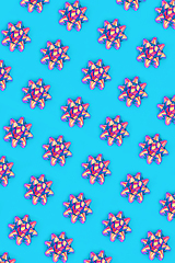 Image showing Psychedelic Ribbon Bow Pattern on Pastel Blue