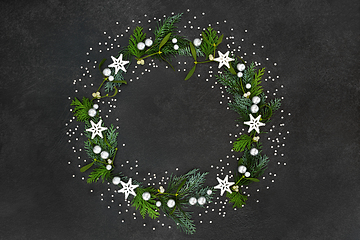 Image showing Christmas and Winter Solstice Wreath Decoration 