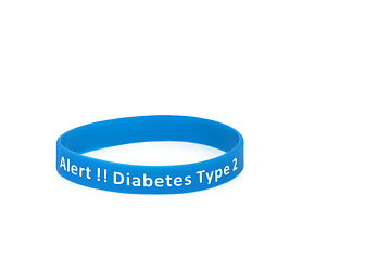 Image showing Diabetes Type 2 Alert Wristband in Blue