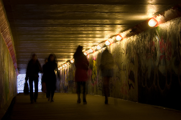 Image showing Clerks rushing to job