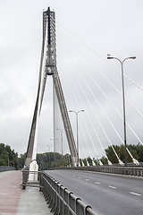 Image showing Swietokrzyski bridge over the Vistula river in Warsaw