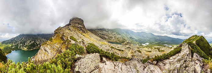 Image showing View from Krab in Tatra Mountains, Poland, Europe. 360 degree Panorama