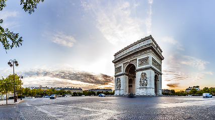 Image showing Paris Triumphal Arch the Arc de Triomphe de l\'Etoile, France