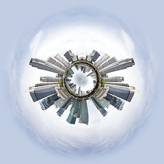 Image showing Tiny planet with skyscrapers