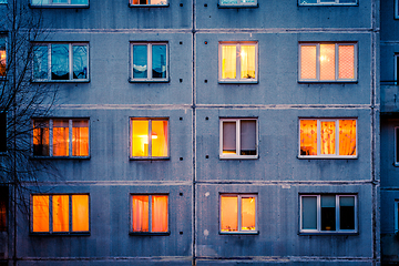 Image showing Wall with Iluminated windows.