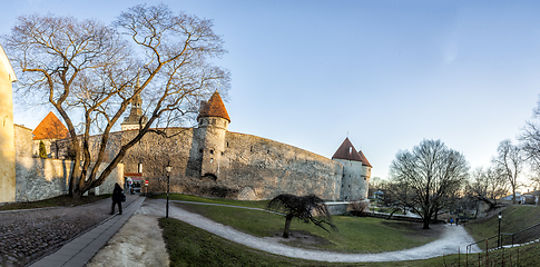 Image showing Medieval city wall of Tallinn, Estonia