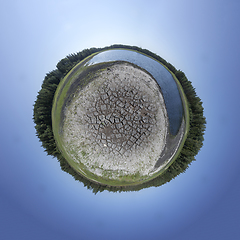 Image showing Dried Out Lake Tiny Planet