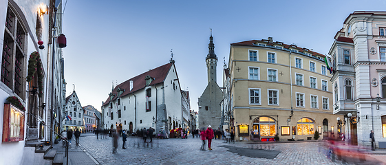 Image showing Crowded Tallinn Old town streets