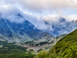 Image showing Polish Tatra mountains landscape early morning 