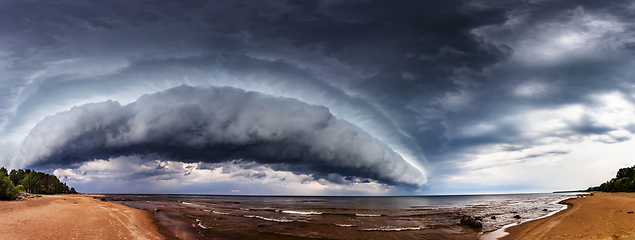 Image showing Dramatic Storm Clouds over sea