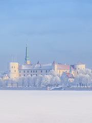 Image showing Winter skyline of Latvian capital Riga Old town