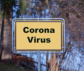 Image showing Town sign Corona Virus