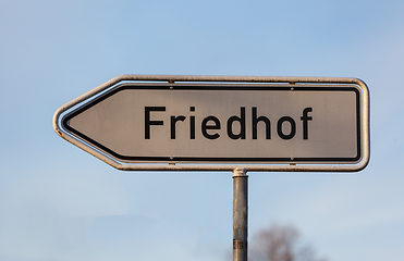 Image showing Signpost to the cemetery