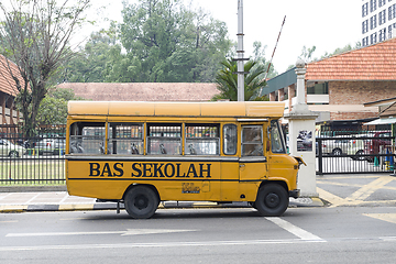 Image showing Yellow school bus in Malaysia