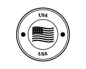 Image showing round blurred stamp with the words United States of America