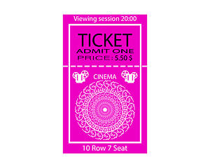 Image showing cinema ticket