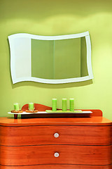 Image showing Mirror and drawers