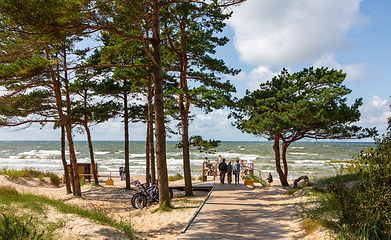 Image showing Baltic Sea beach with cloudy sky in Palanga Resort