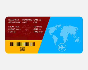 Image showing flight ticket