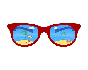 Image showing glasses with beach views