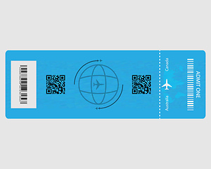 Image showing plane ticket with inscriptions