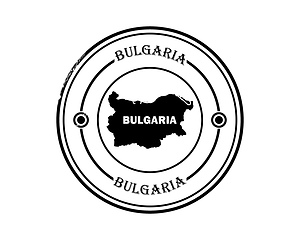 Image showing round blurred stamp of bulgaria