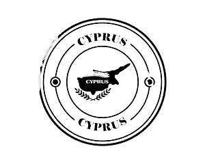 Image showing round blurry cyprus stamp