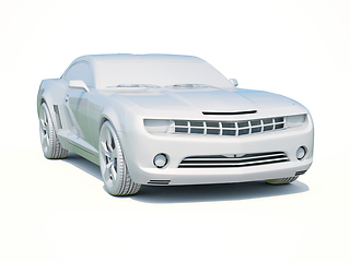 Image showing 3d Car White Blank Template