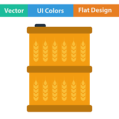 Image showing Barrel with wheat symbols icon