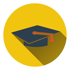Image showing Flat design icon of Graduation cap in ui colors