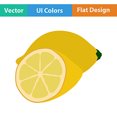 Image showing Flat design icon of Lemon