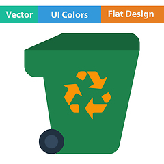 Image showing Garbage container with recycle sign icon.