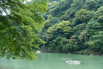 Image showing Lake in arashiyama, Japan