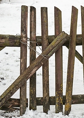 Image showing Old wooden fence