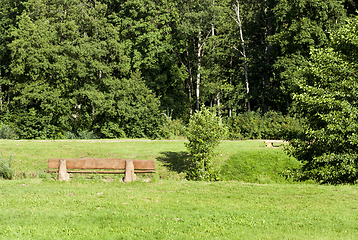 Image showing old wooden bench