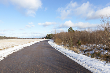 Image showing asphalt road in the winter