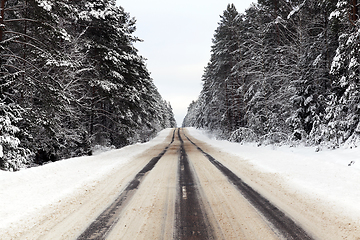 Image showing Snowy winter road