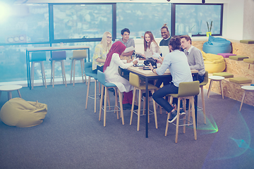 Image showing Young Multiethnic Business team using virtual reality headset