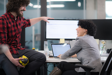 Image showing software developers couple writing programming code