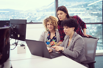 Image showing female software developers using laptop computer