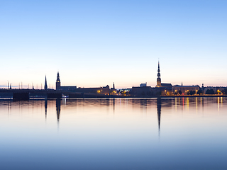 Image showing Riga cityline panorama in early morning