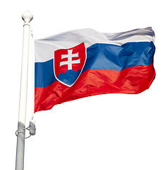 Image showing Waving flag of Slovakia