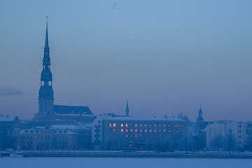 Image showing Panorama of Riga in winter time.